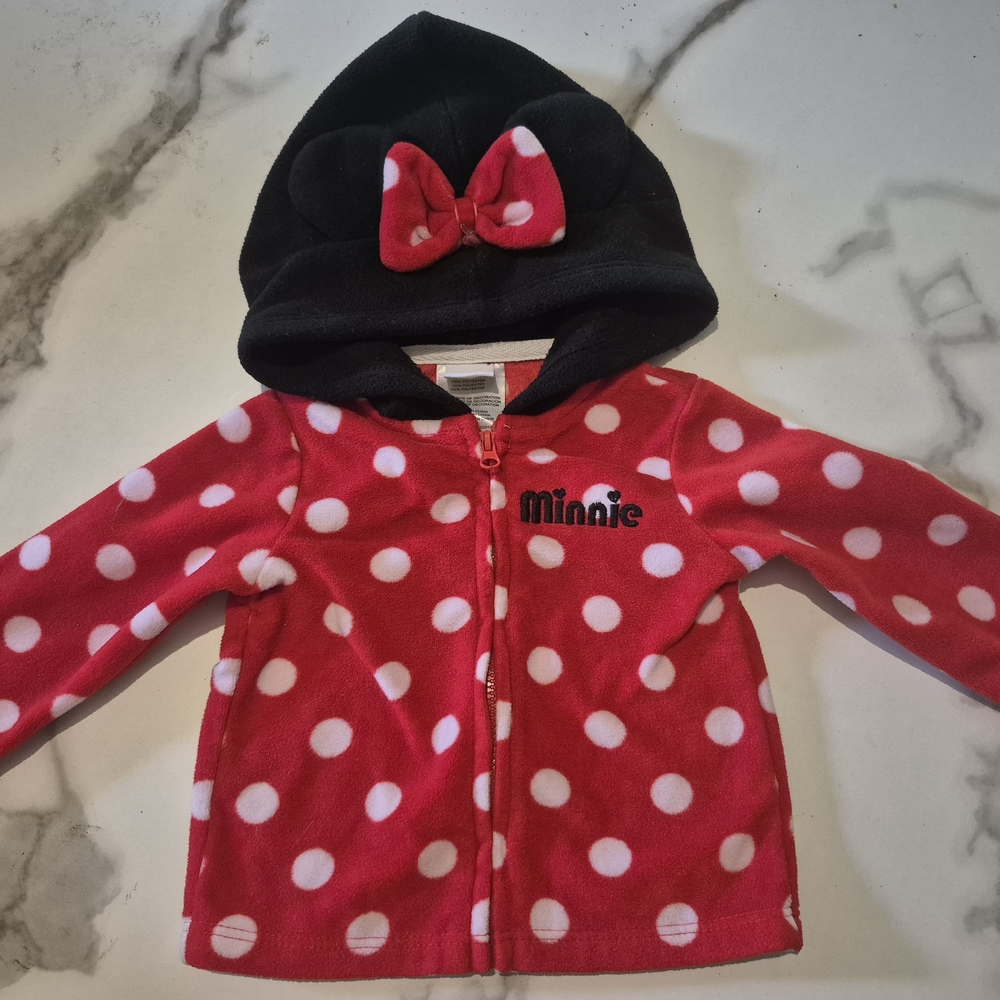 Disney Minnie Mouse Pink and Black Polka Dot Jacket 3 Months